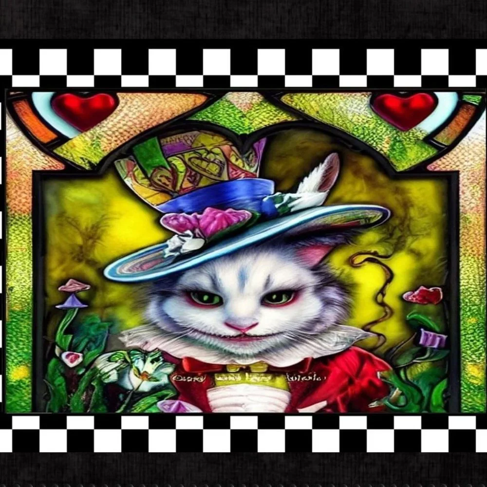 Alice in Wonderland Decor 2027 Calendar Whimsical Checked Decor Fantasy Decor